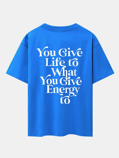Slogan Back Print Drop Shoulder Oversize T-Shirt