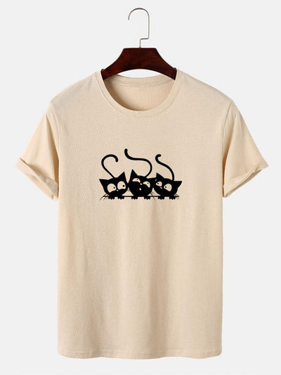 Three Kittens Print T-Shirt