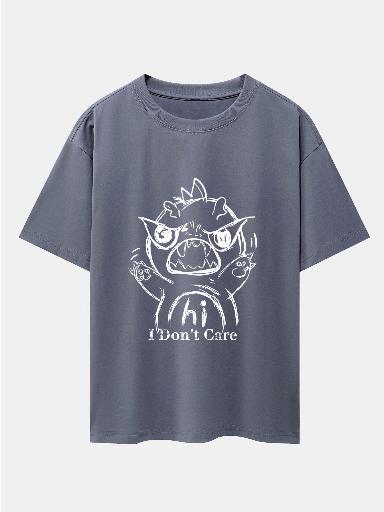 Cartoon Dinosaur Print Drop Shoulder Oversize T-Shirt