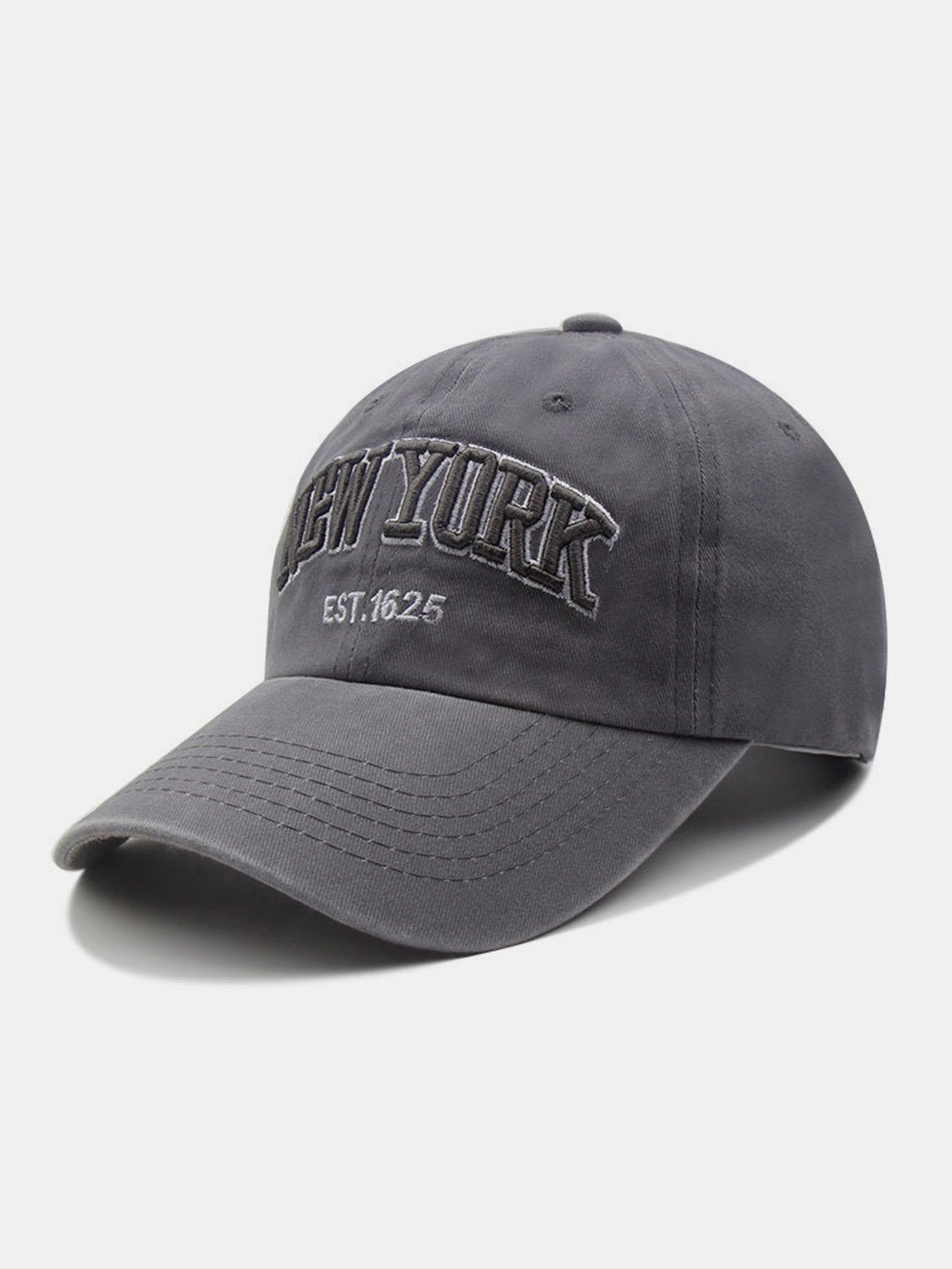 New York Embroidery Washed Distressed Cotton Baseball Cap