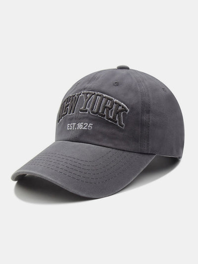 New York Embroidery Washed Distressed Cotton Baseball Cap