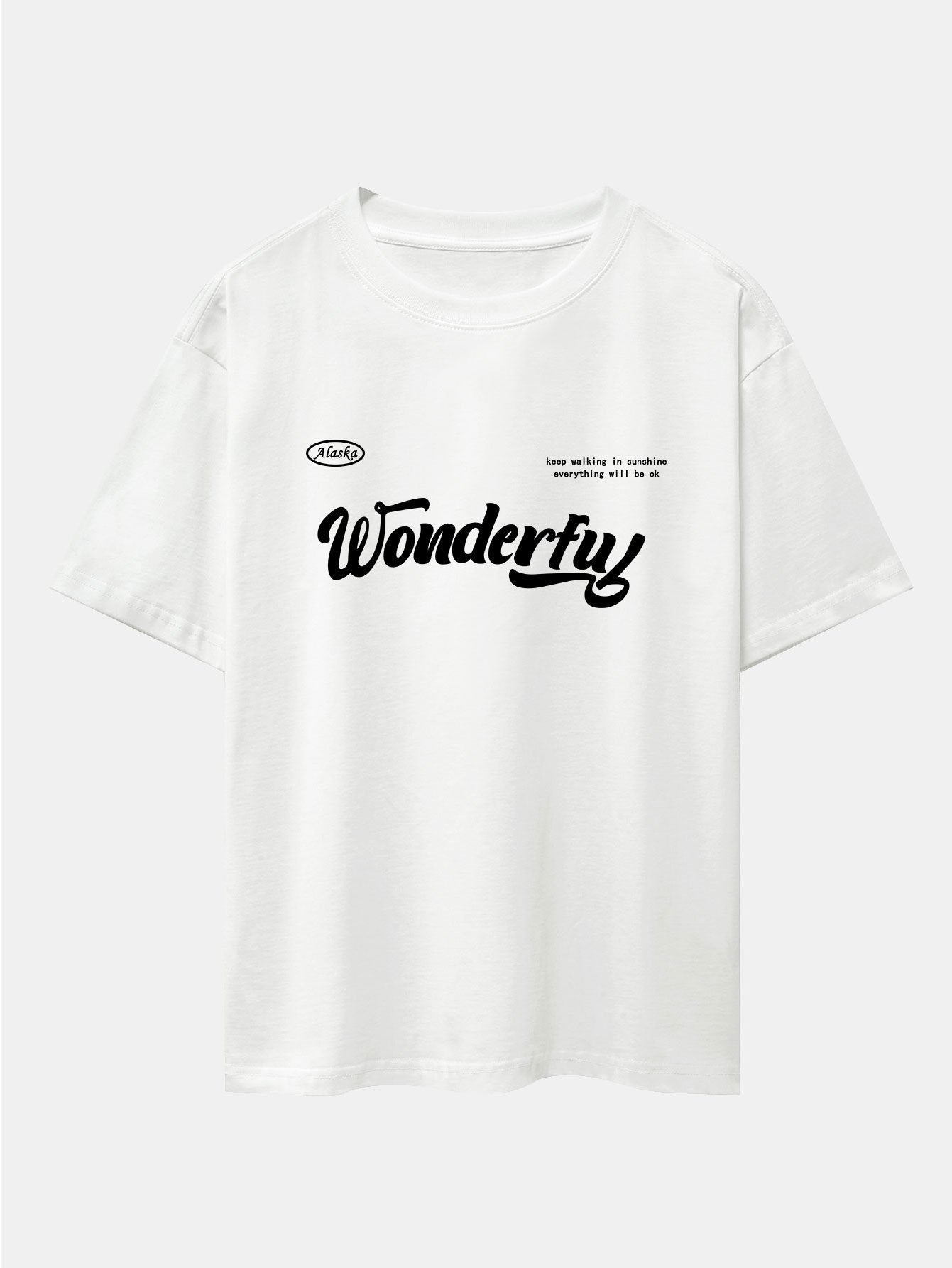 Wonderful Slogan Print Drop Shoulder Oversize T-Shirt
