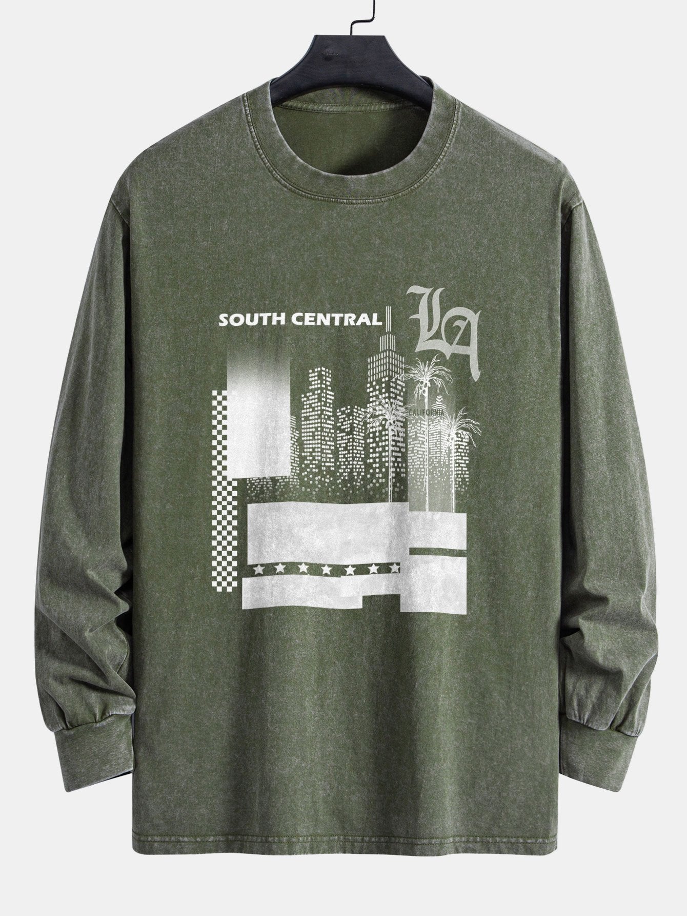 Los Angeles Landscape Print Relax Fit Washed Distressed T-Shirt