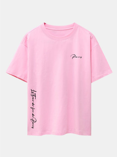 Paris Print Drop Shoulder Oversize T-Shirt