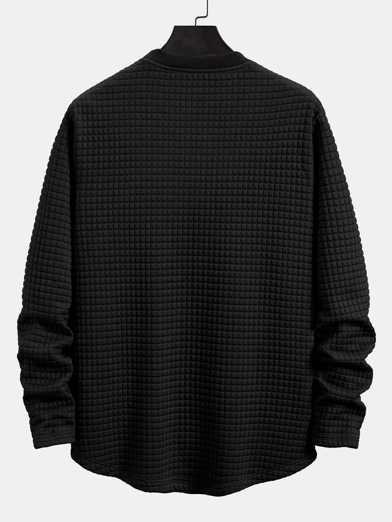 3 Pieces Long Sleeve Waffle Arc Hem T-Shirts