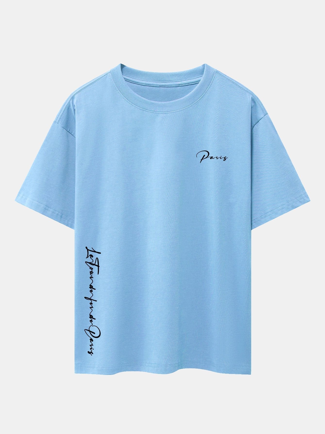 Paris Print Drop Shoulder Oversize T-Shirt
