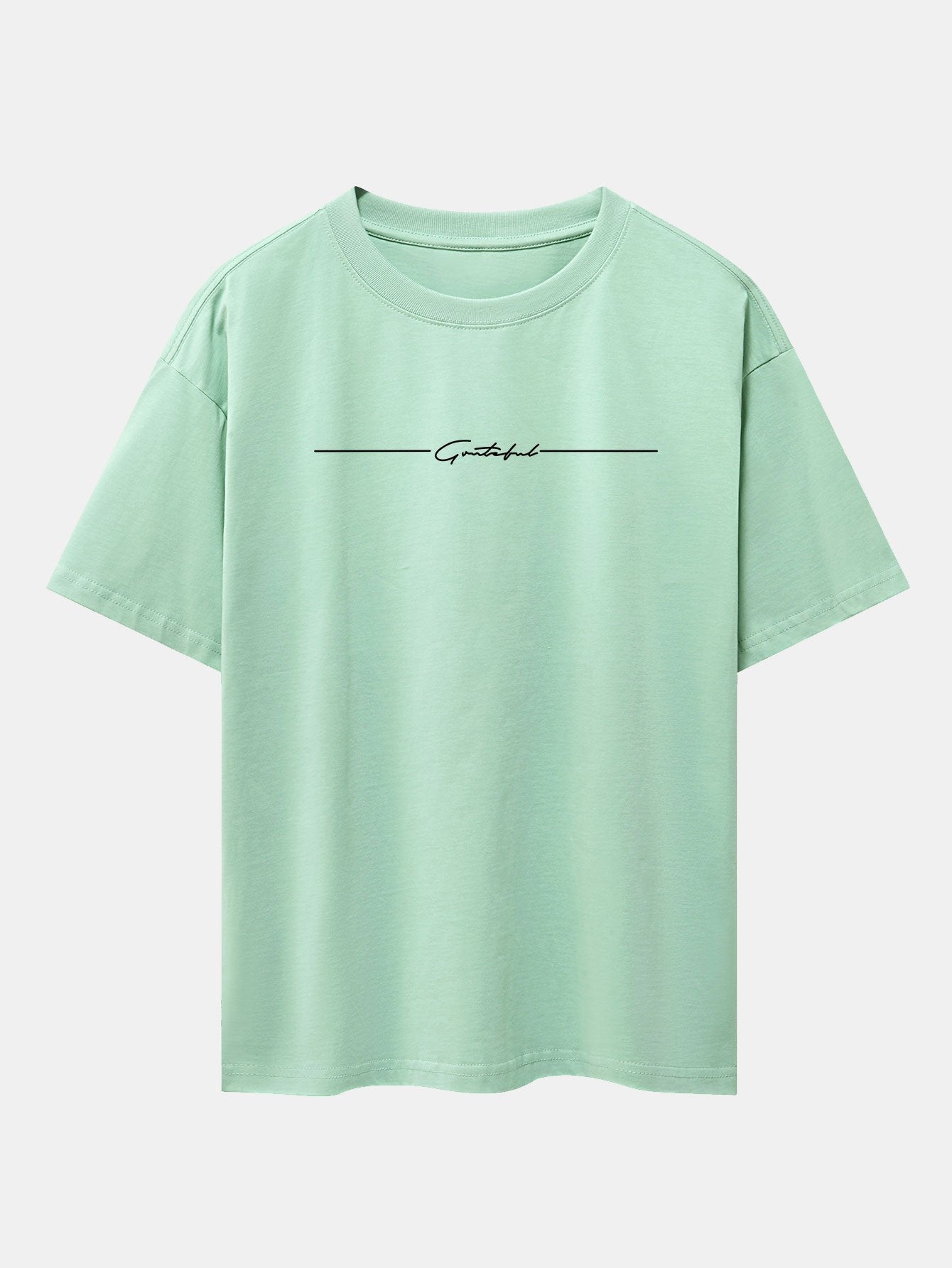Slogan Print Drop Shoulder Oversize T-Shirt
