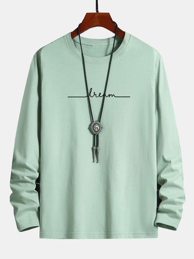 Long Sleeve Dream Print Cotton T-Shirt