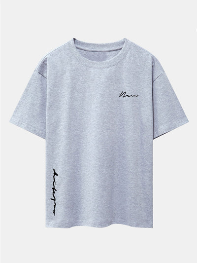 Slogan Print Drop Shoulder Oversize T-Shirt
