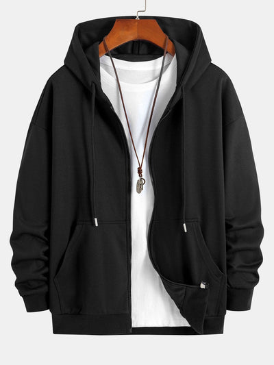 Basic Relax Fit Zip Hoodie