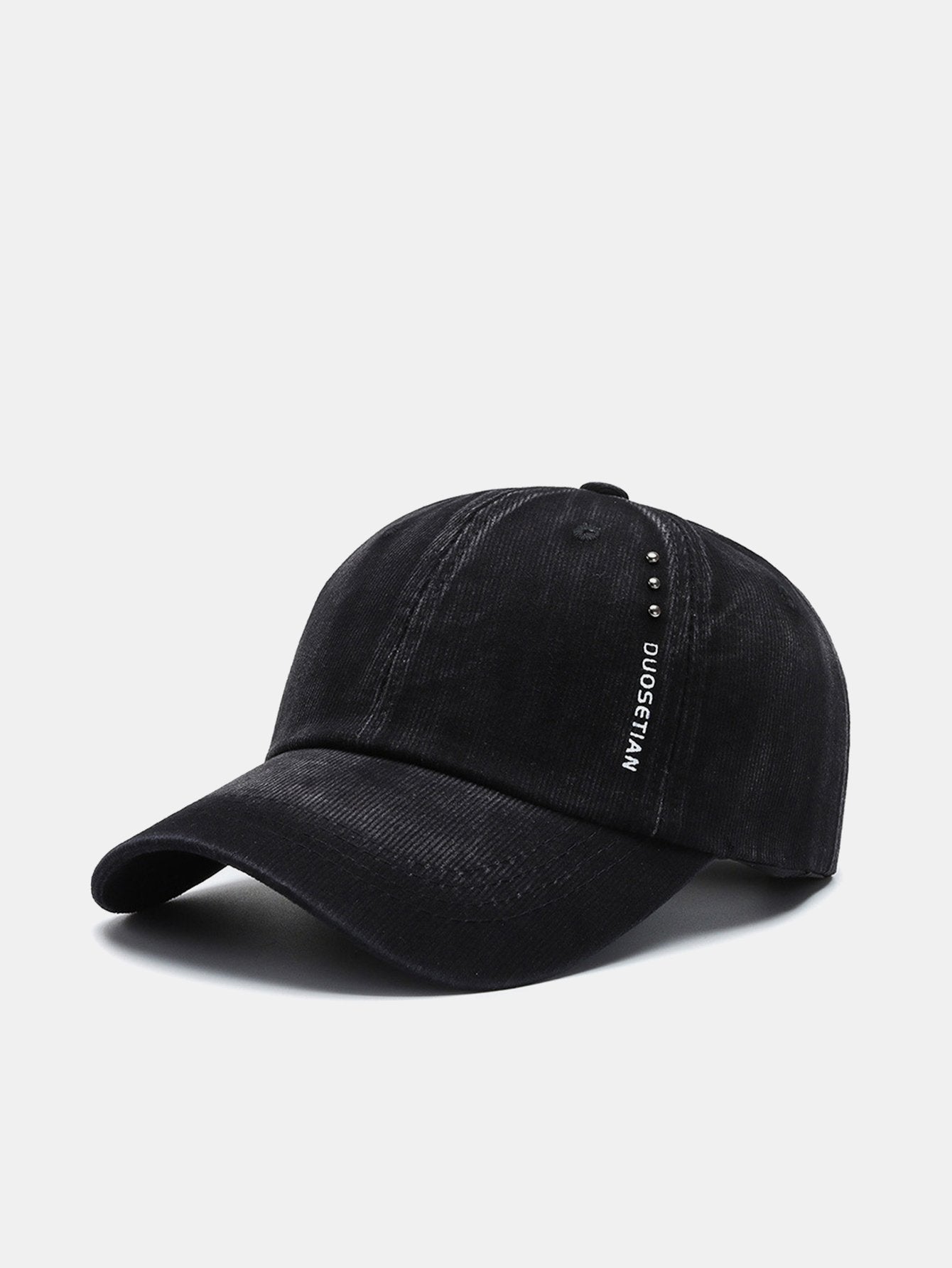Rivet Solid Color Washed Distressed Baseball Cap
