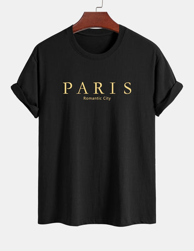Regular Fit Paris Slogan Cotton T-Shirt