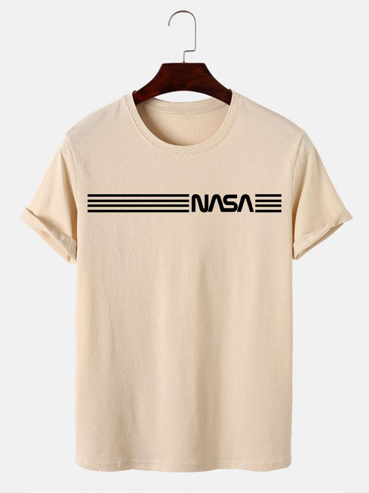 Nasa Stripe Print T-Shirts