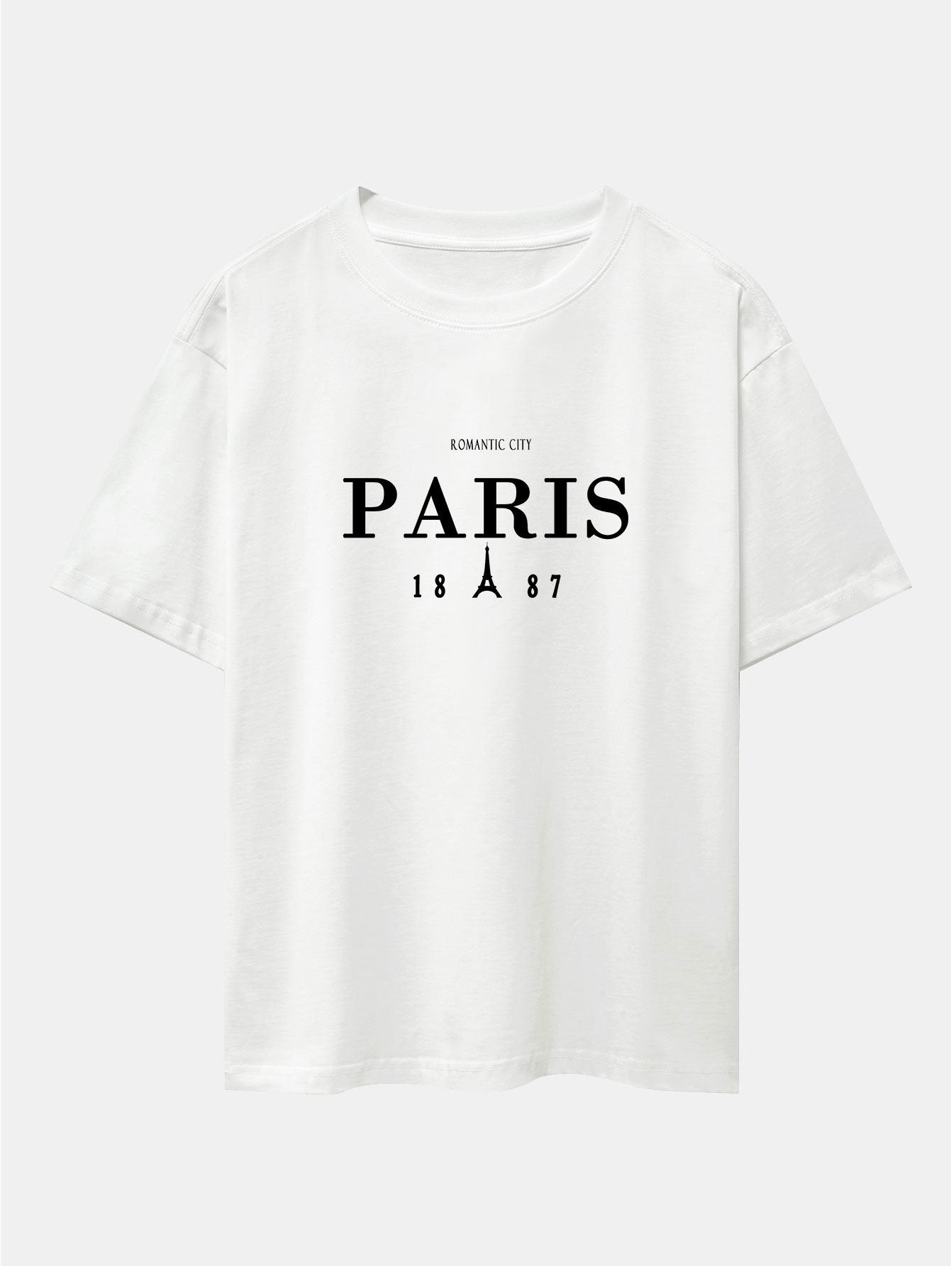 Paris Print Drop Shoulder Oversize T-Shirt
