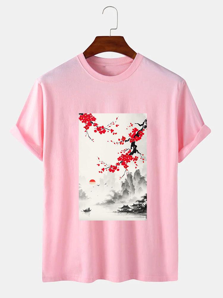 Ink Landscape Print T-Shirt