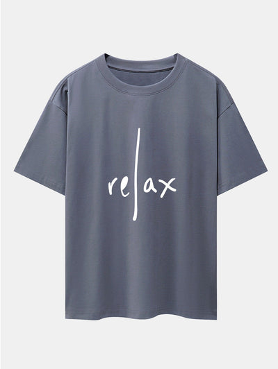 Relax Print Drop Shoulder Oversize T-Shirt