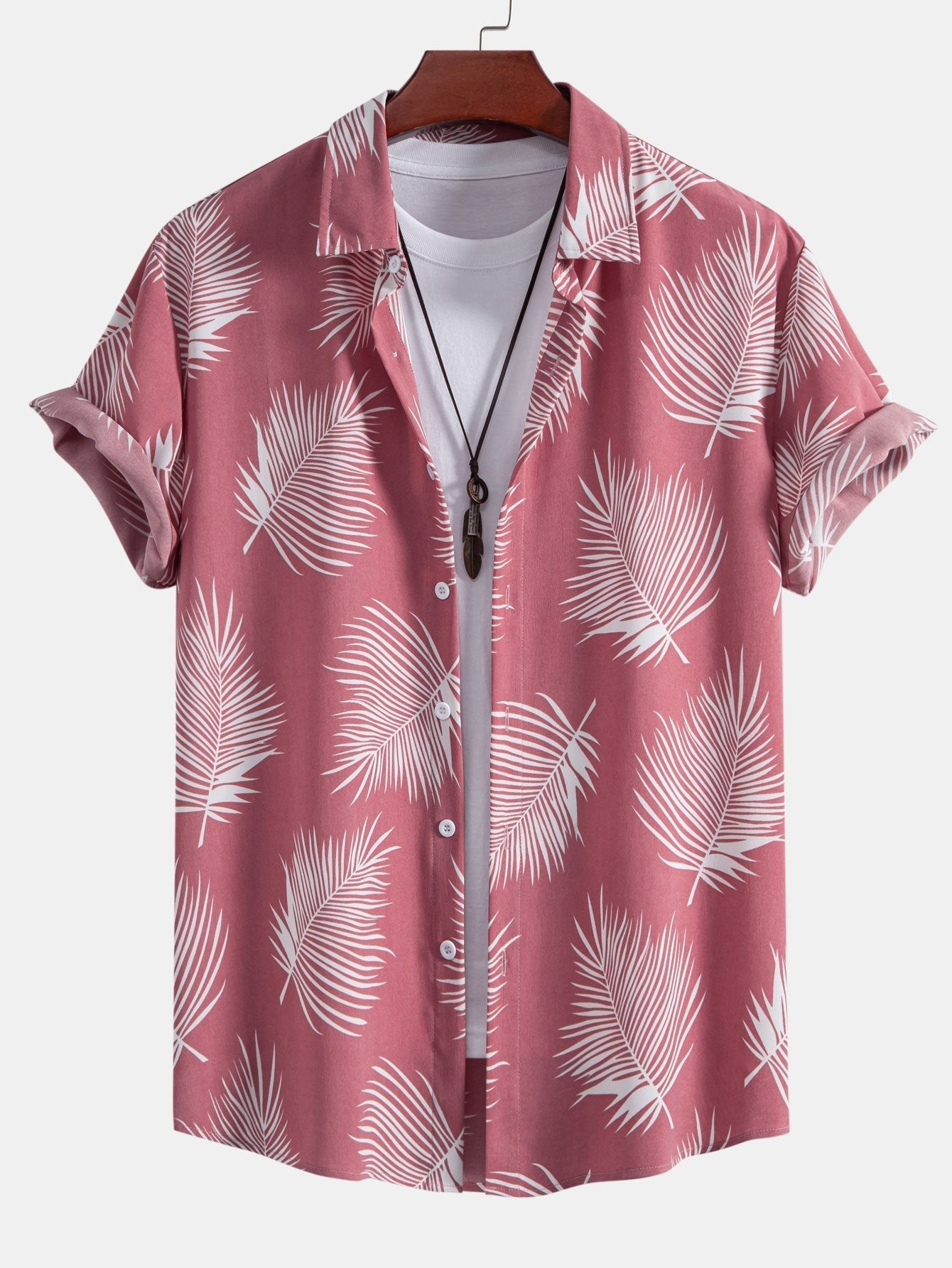 Leaf Print Button Up Shirt