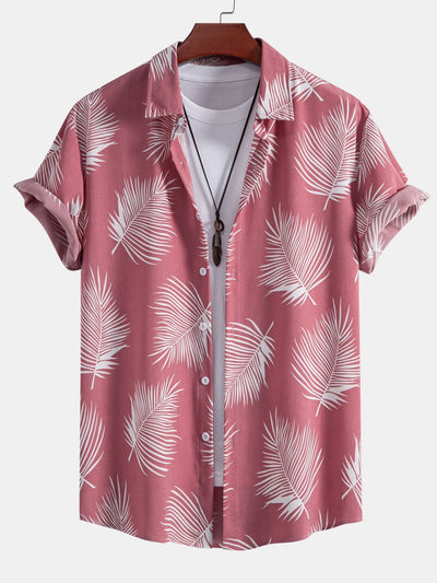 Leaf Print Button Up Shirt