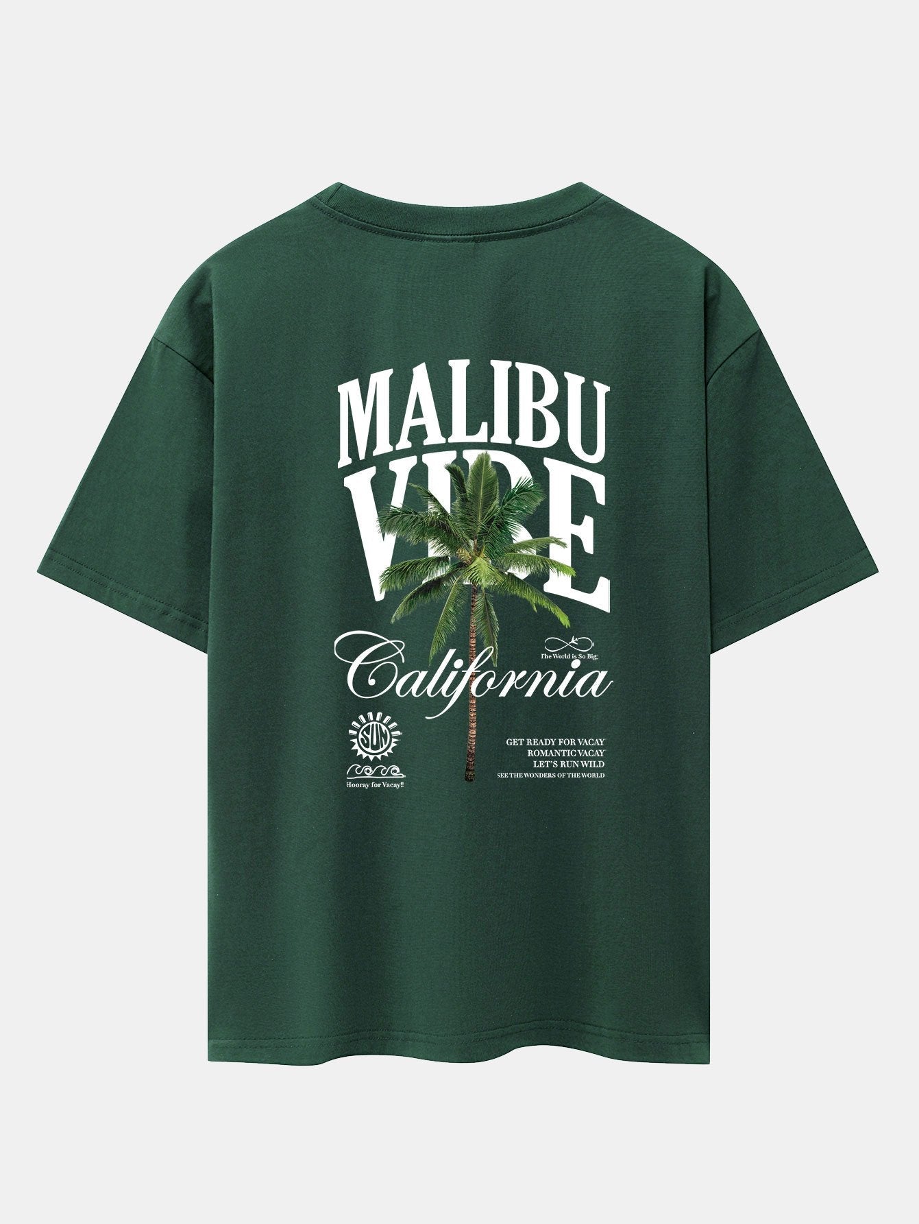 California Palm Tree Back Print Drop Shoulder Oversize T-Shirt