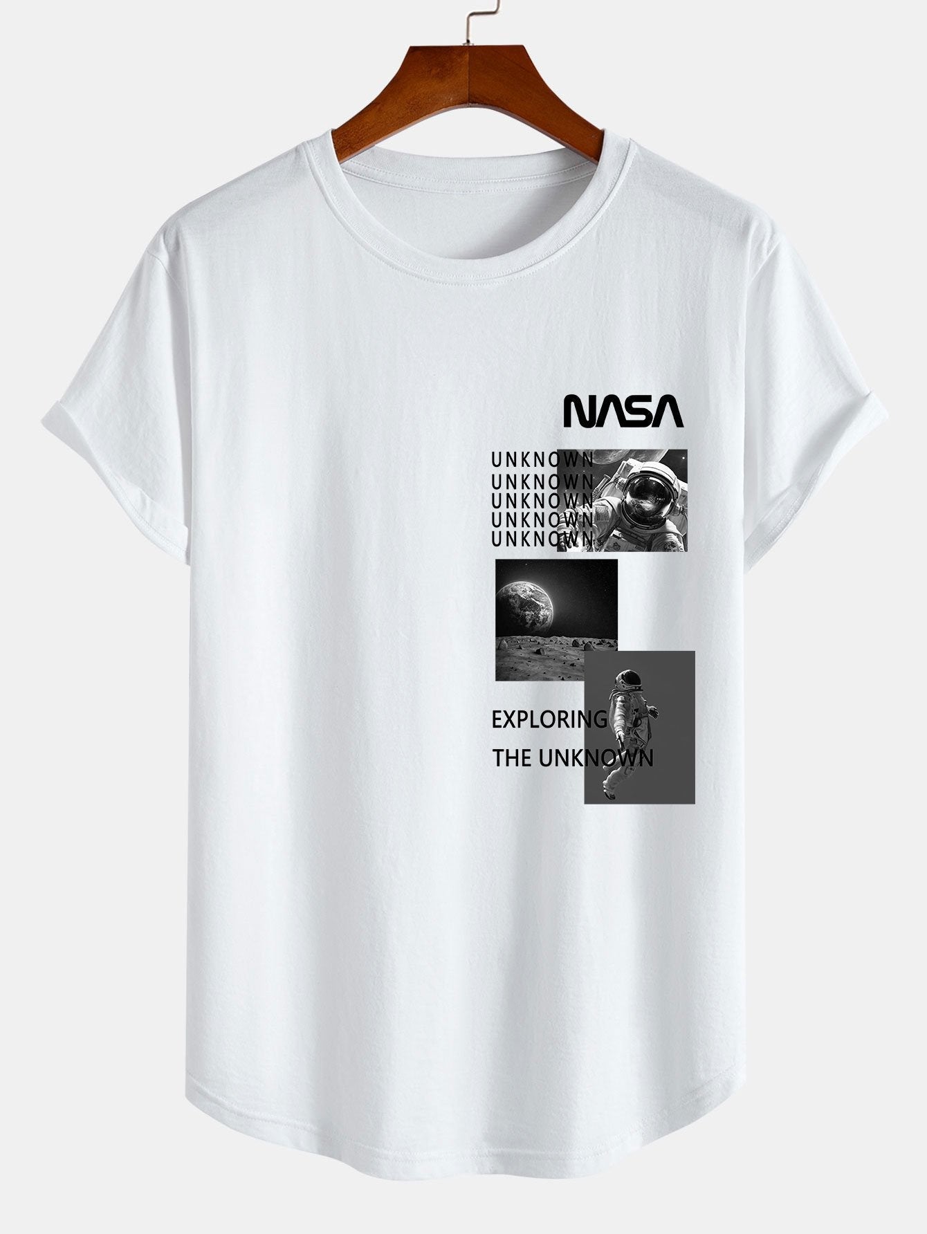 NASA Moon Landing Print Cotton Arc Hem T-Shirt