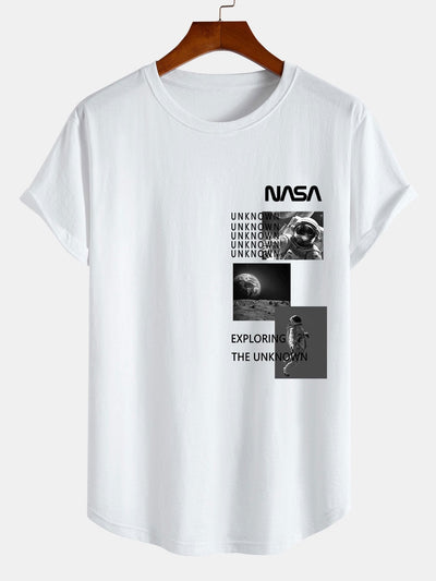 NASA Moon Landing Print Cotton Arc Hem T-Shirt