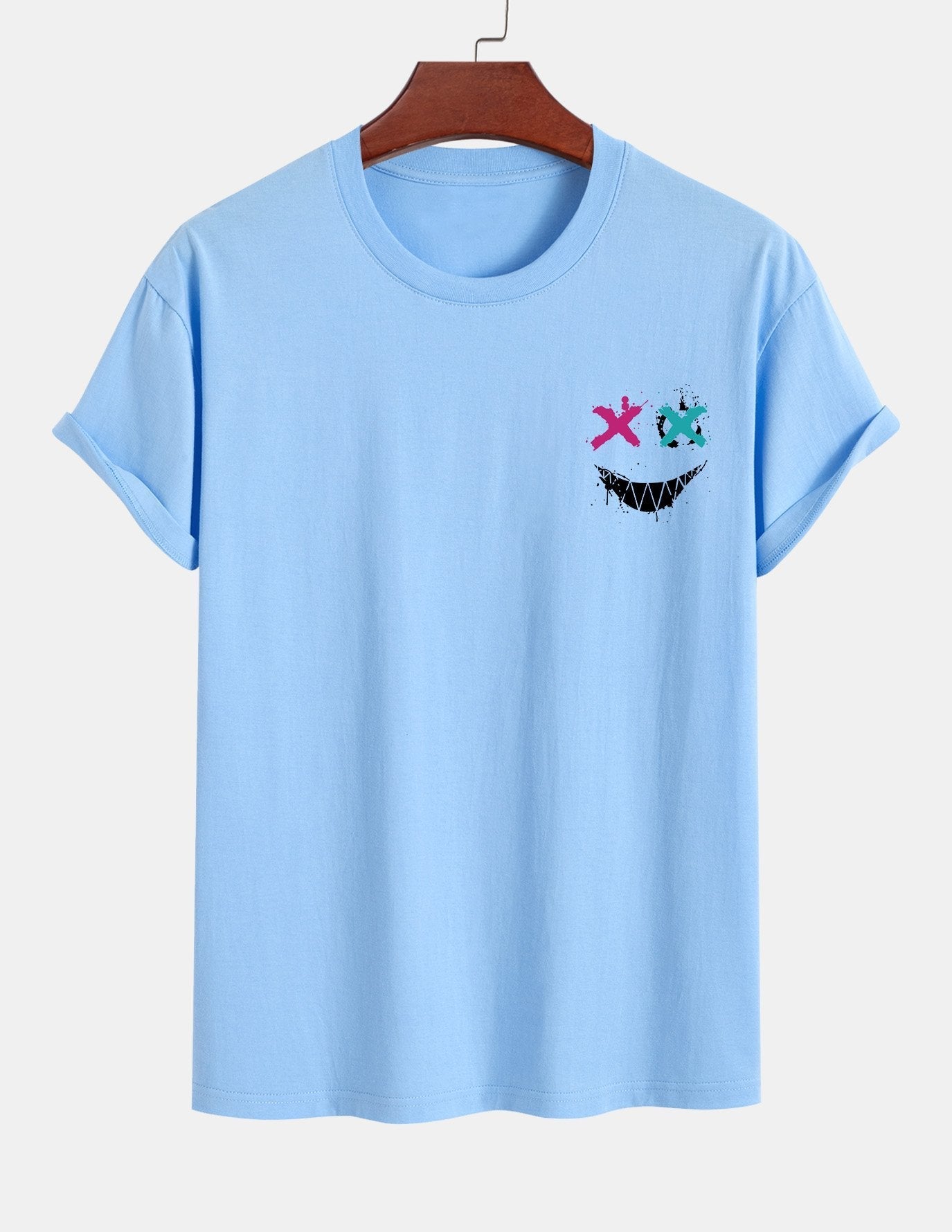 Regular Fit Evil Face Print Cotton T-Shirt