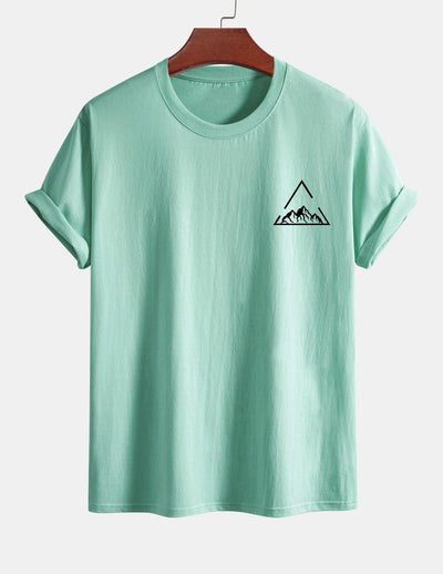 Regular Fit Mountain Print Cotton T-Shirt
