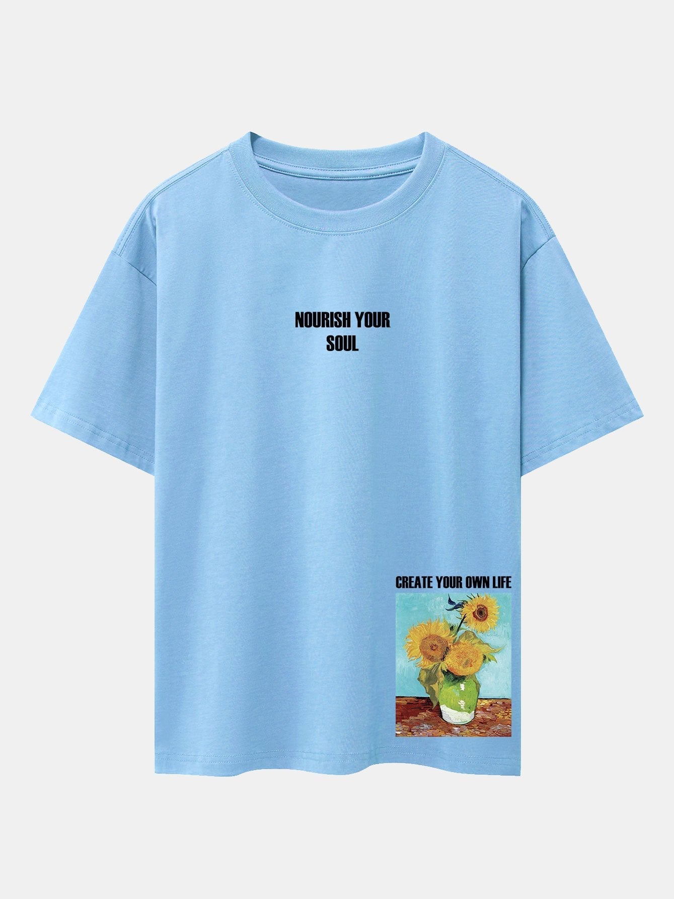 Sunflower Slogan Print Drop Shoulder Oversize T-Shirt