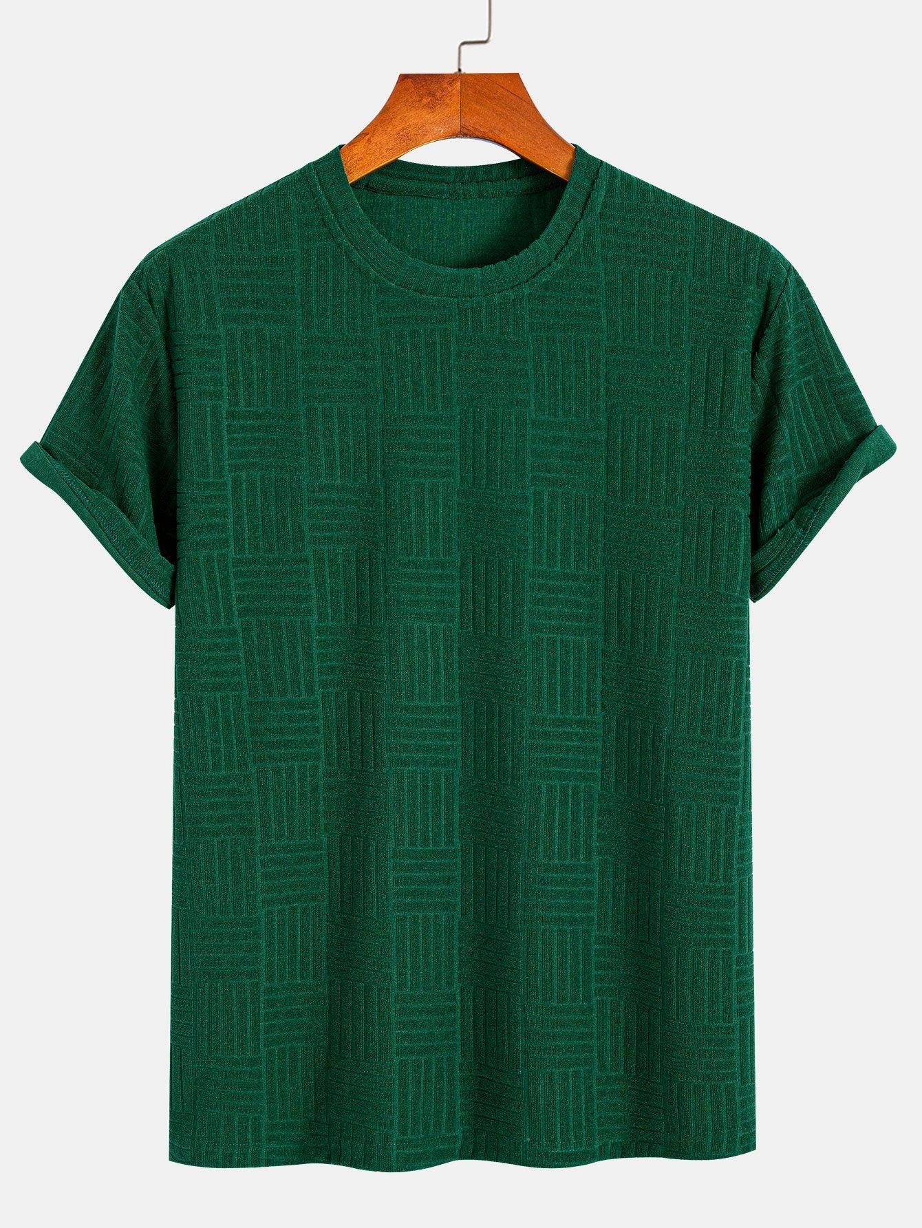Muscle Fit Striped jacquard towelling T-shirt