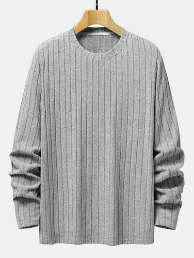 3 Pieces Long Sleeve Knit Ribbed T-Shirts