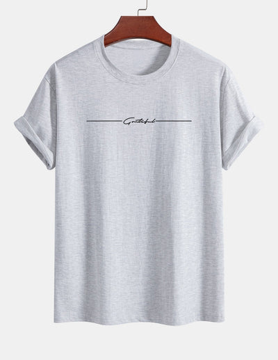 Regular Fit Slogan Print Cotton T-Shirt