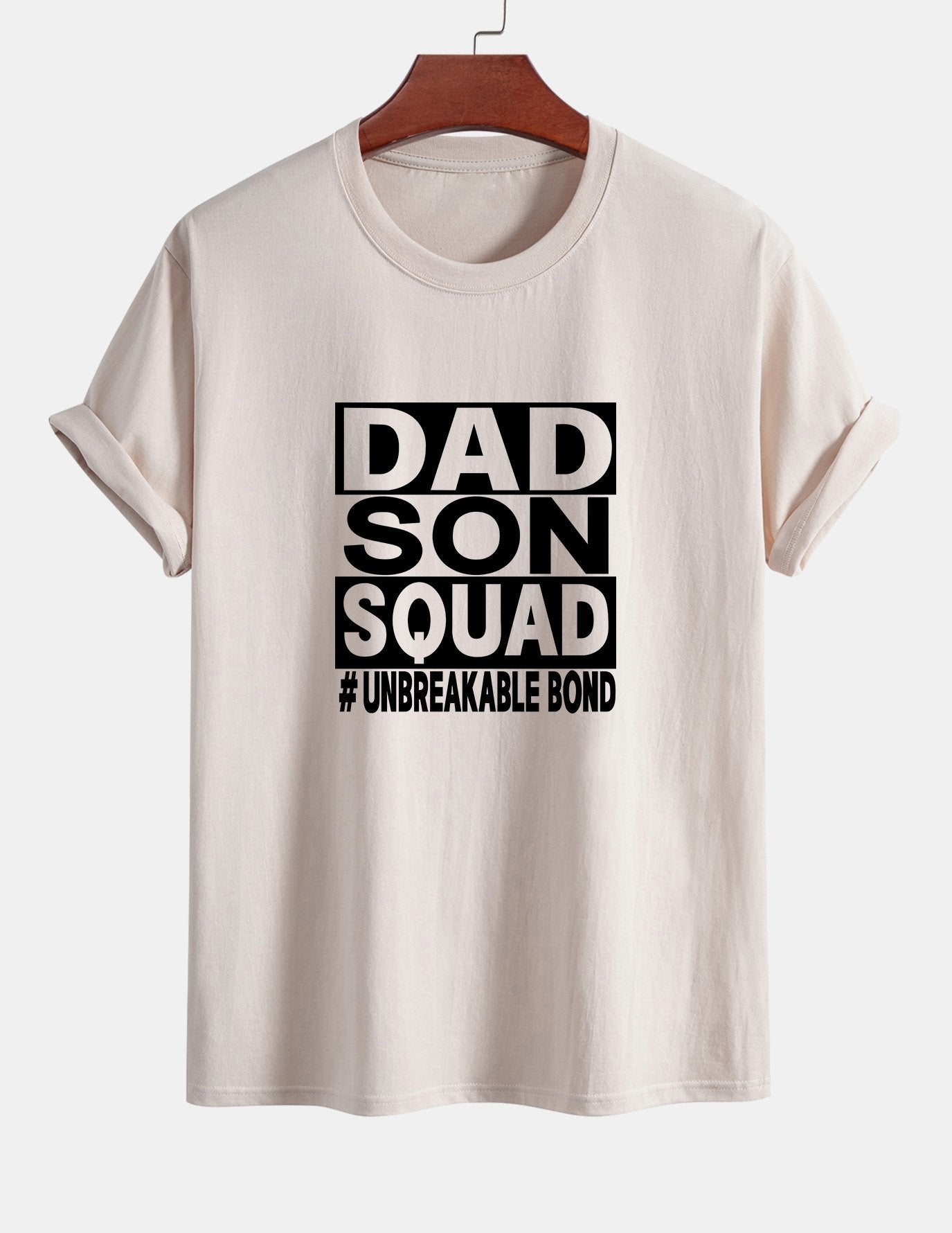 Regular Fit Dad And Son Squad Print Cotton T-Shirt