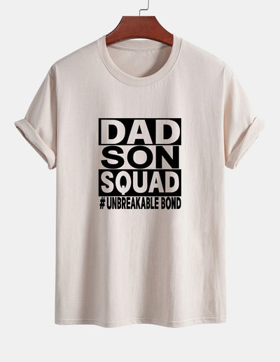 Regular Fit Dad And Son Squad Print Cotton T-Shirt