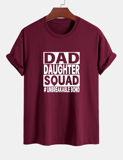 Regular Fit Dad And Daughter Squad Print Cotton T-Shirt