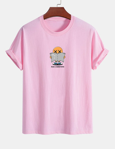Regular Fit Reading Print Cotton T-Shirt