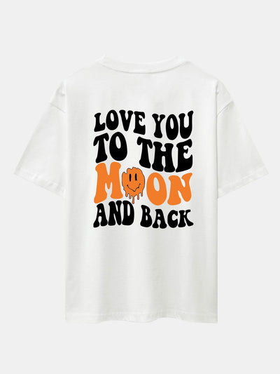 Smiley Slogan Back Print Drop Shoulder Oversize T-Shirt