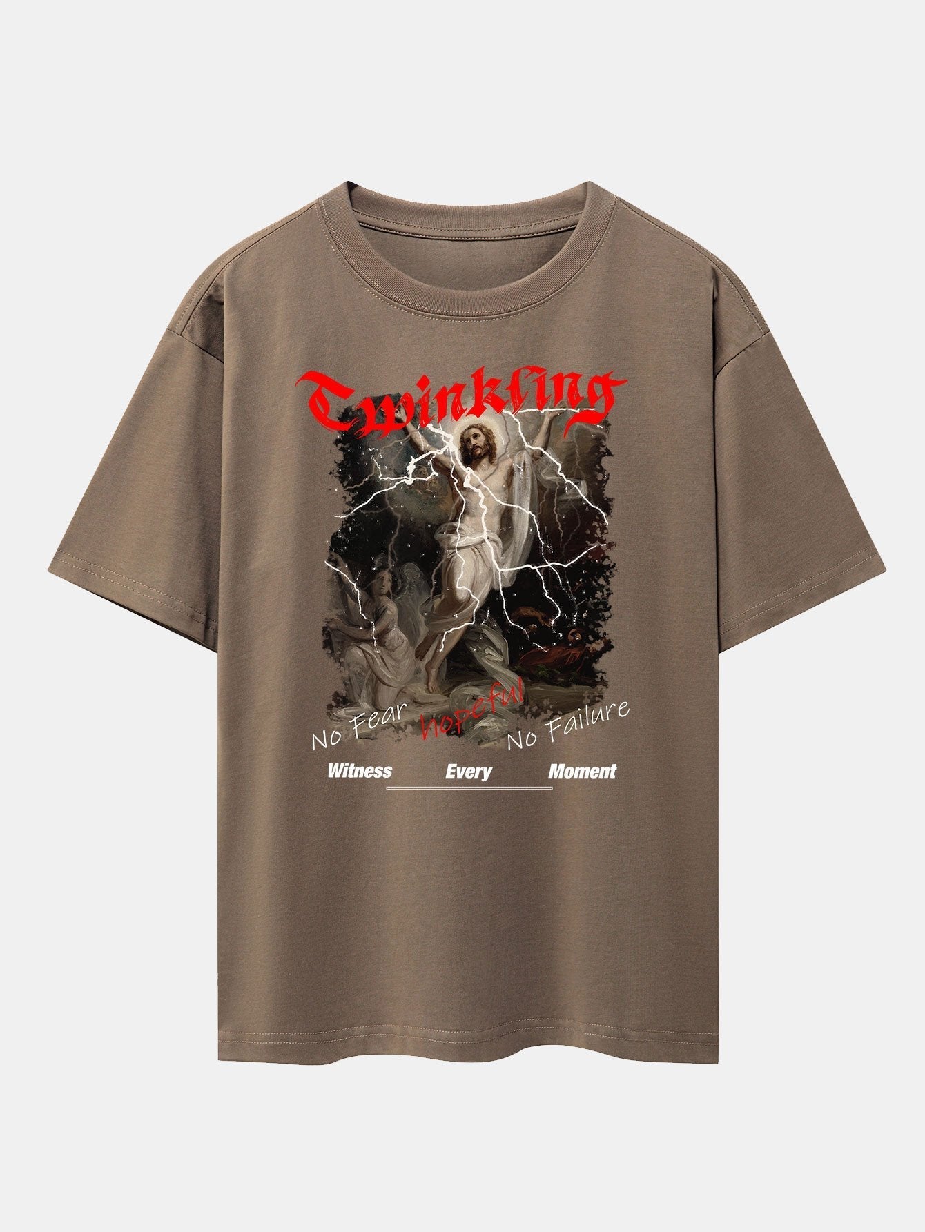 Jesus Portrait Print Drop Shoulder Oversize T-Shirt