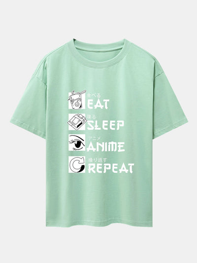 Slogan Print Drop Shoulder Oversize T-Shirt