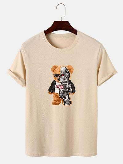 Mechanical Bear Print T-Shirt