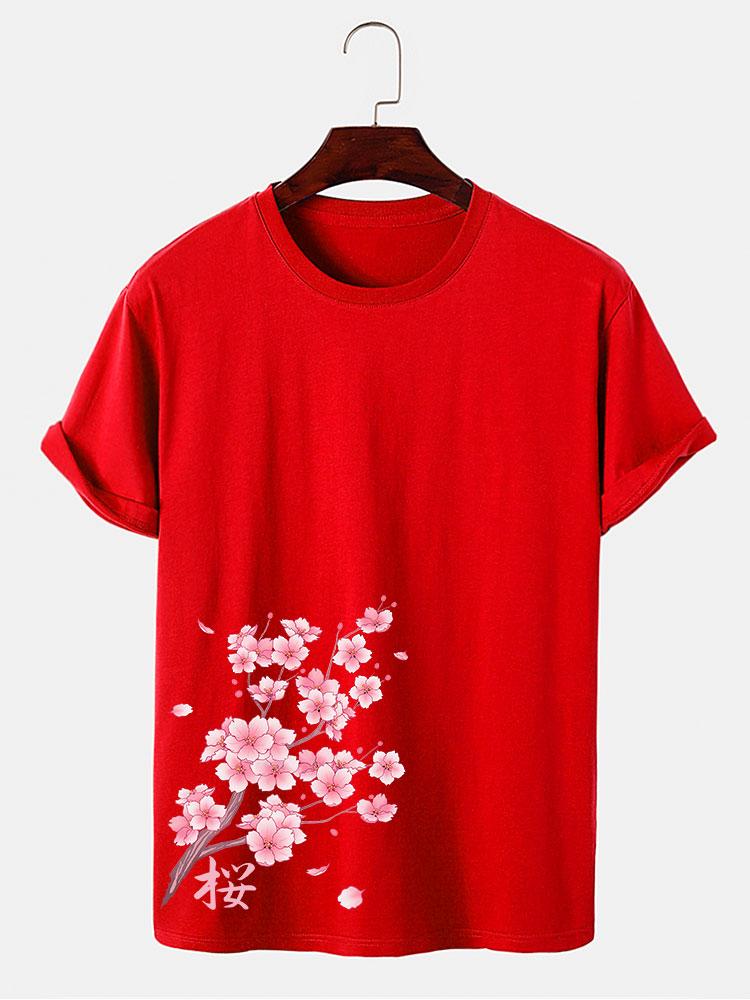 Cherry Blossoms Print T-Shirt
