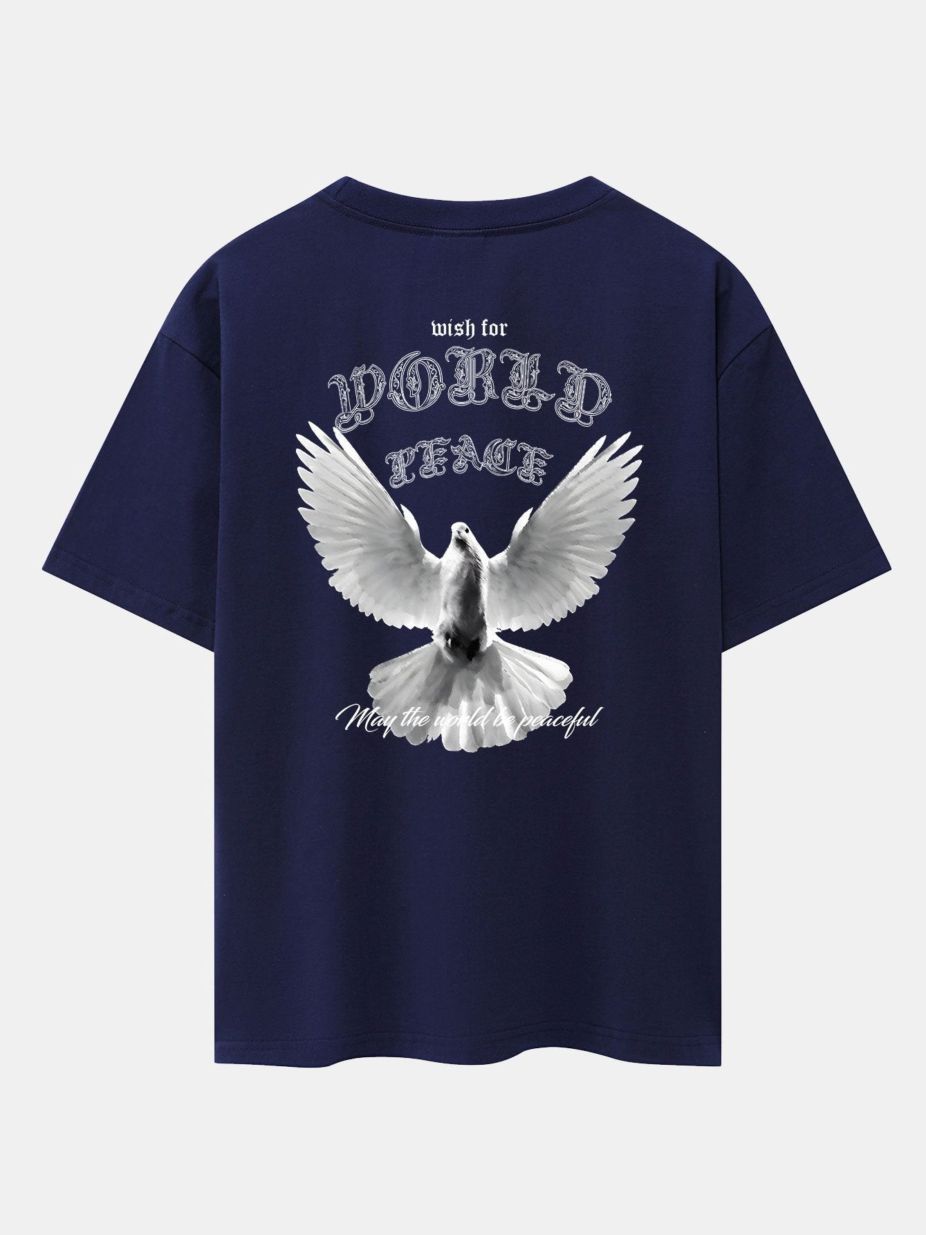 Dove Of Peace Back Print Drop Shoulder Oversize T-Shirt