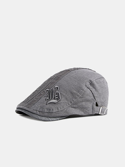 Retro Letter B Embroidery Cotton Beret Hat