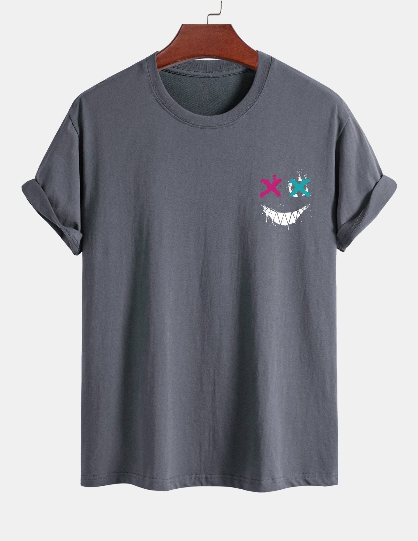 Regular Fit Evil Face Print Cotton T-Shirt