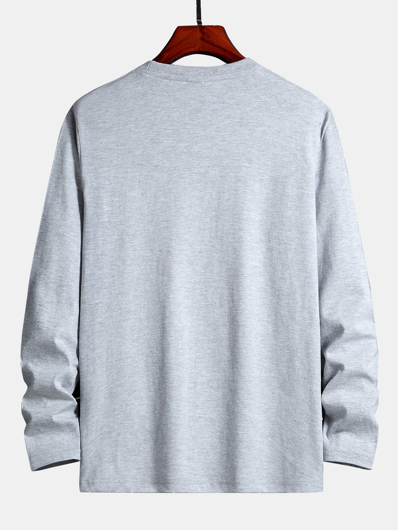 Long Sleeve Grateful Print Cotton T-Shirt