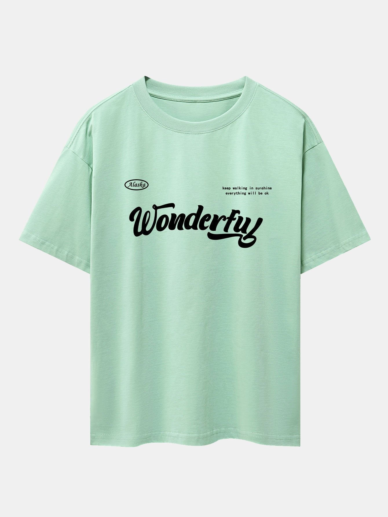 Wonderful Slogan Print Drop Shoulder Oversize T-Shirt
