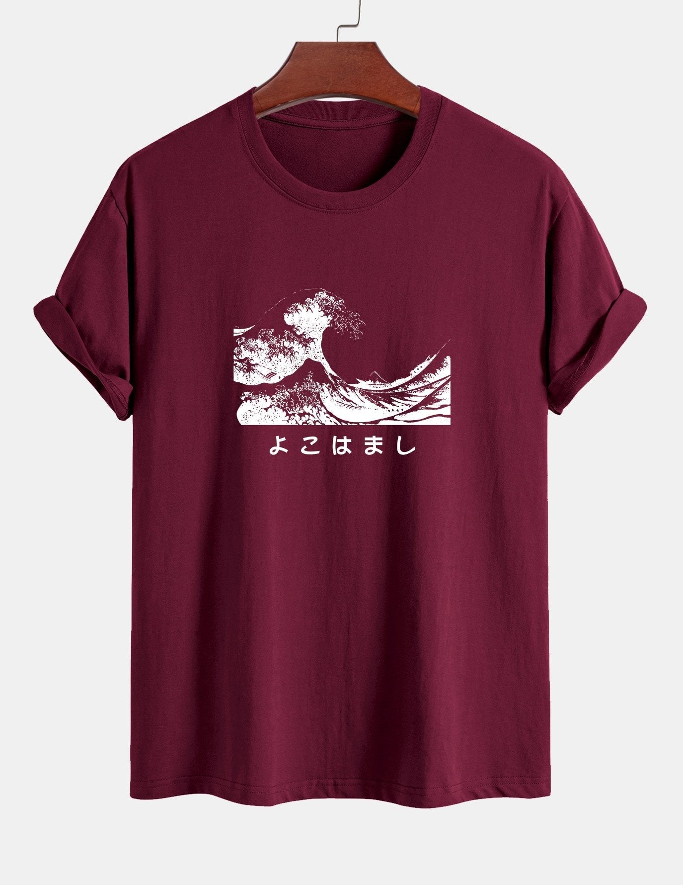 Regular Fit Waves Ukiyo-e Print Cotton T-Shirt