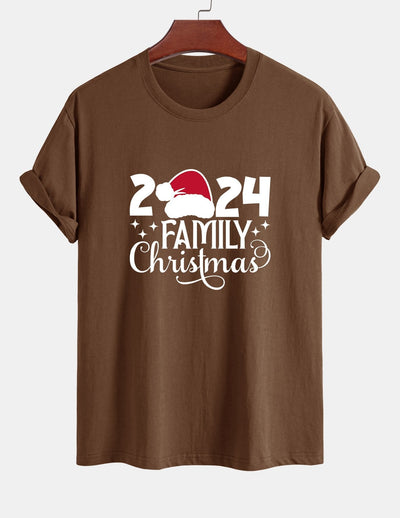 Regular Fit Family Christmas 2024 Print Cotton T-Shirt