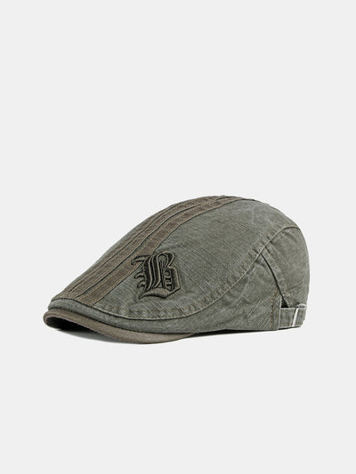 Retro Letter B Embroidery Cotton Beret Hat