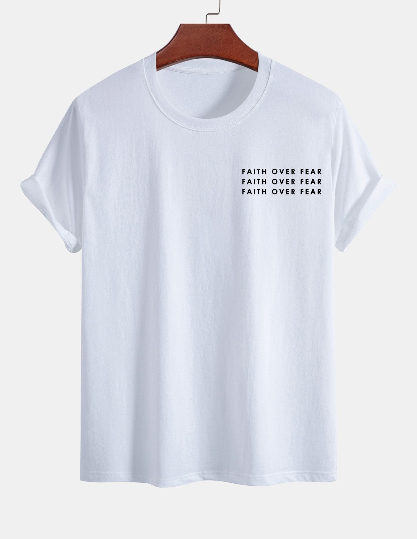 Regular Fit Slogan Print Cotton T-Shirt