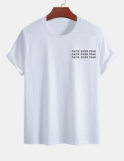 Regular Fit Slogan Print Cotton T-Shirt